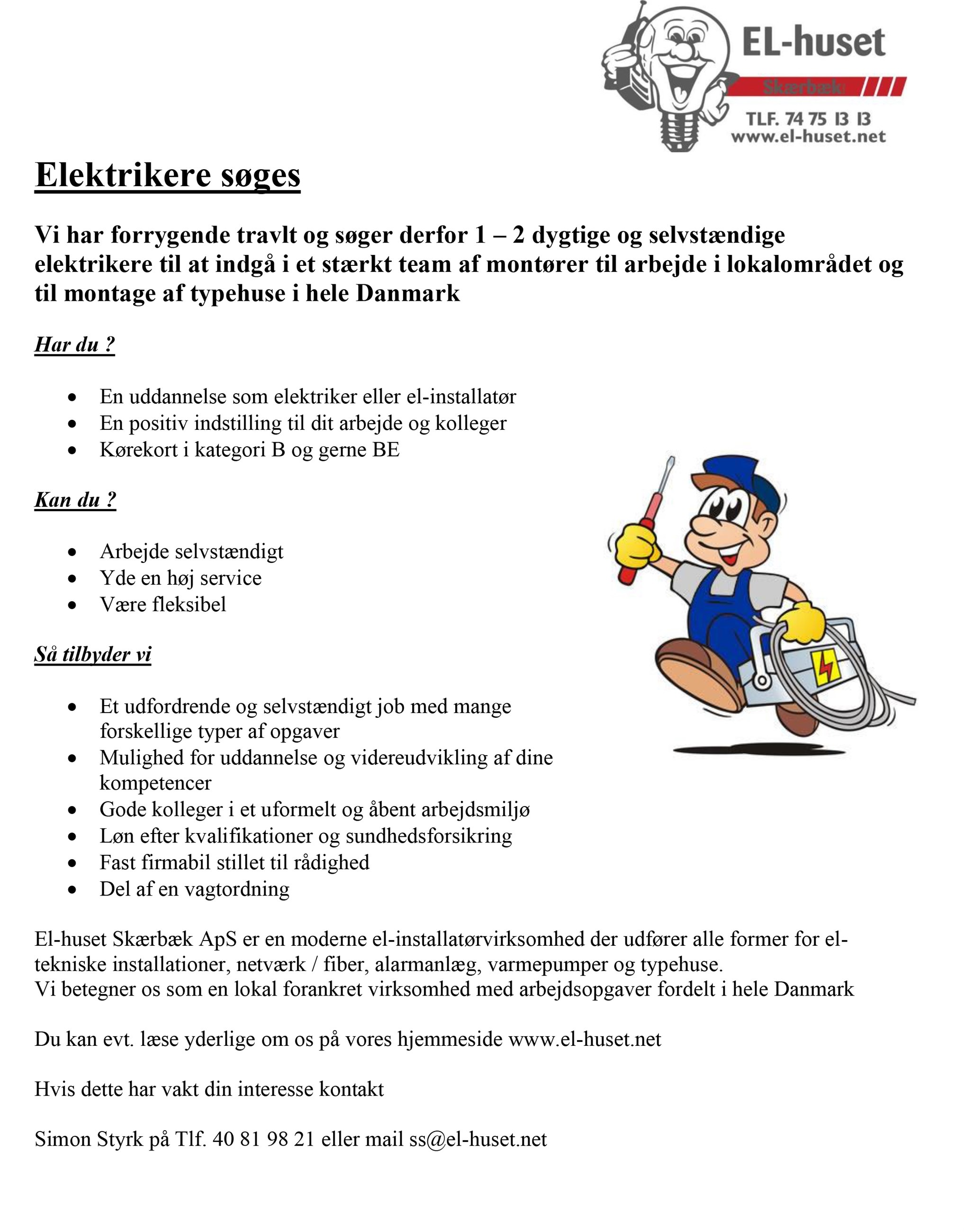jobannonce elektriker 20122021